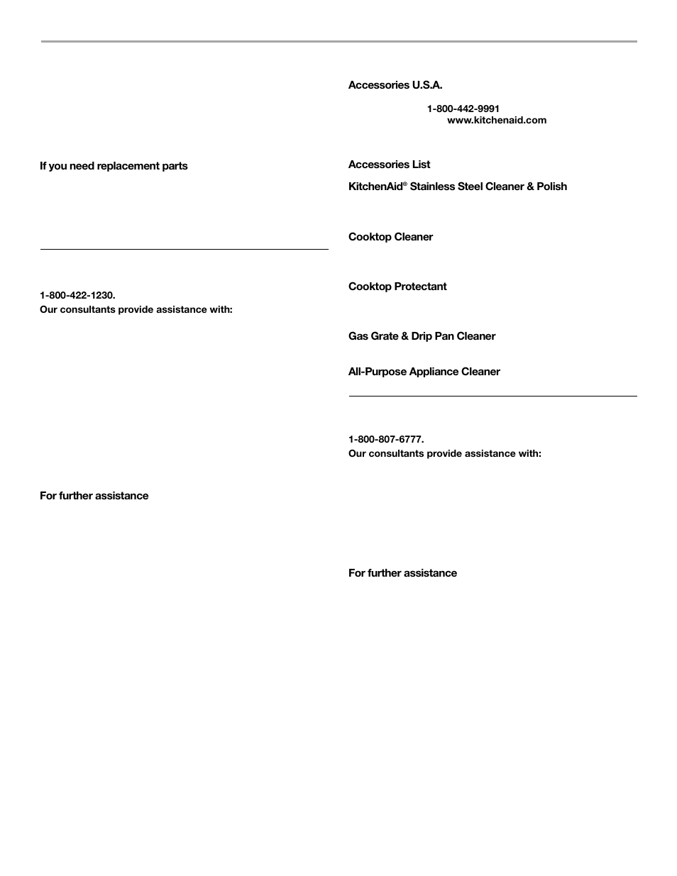 Assistance or service | KITCHENAID 9761936 User Manual | Page 34 / 36