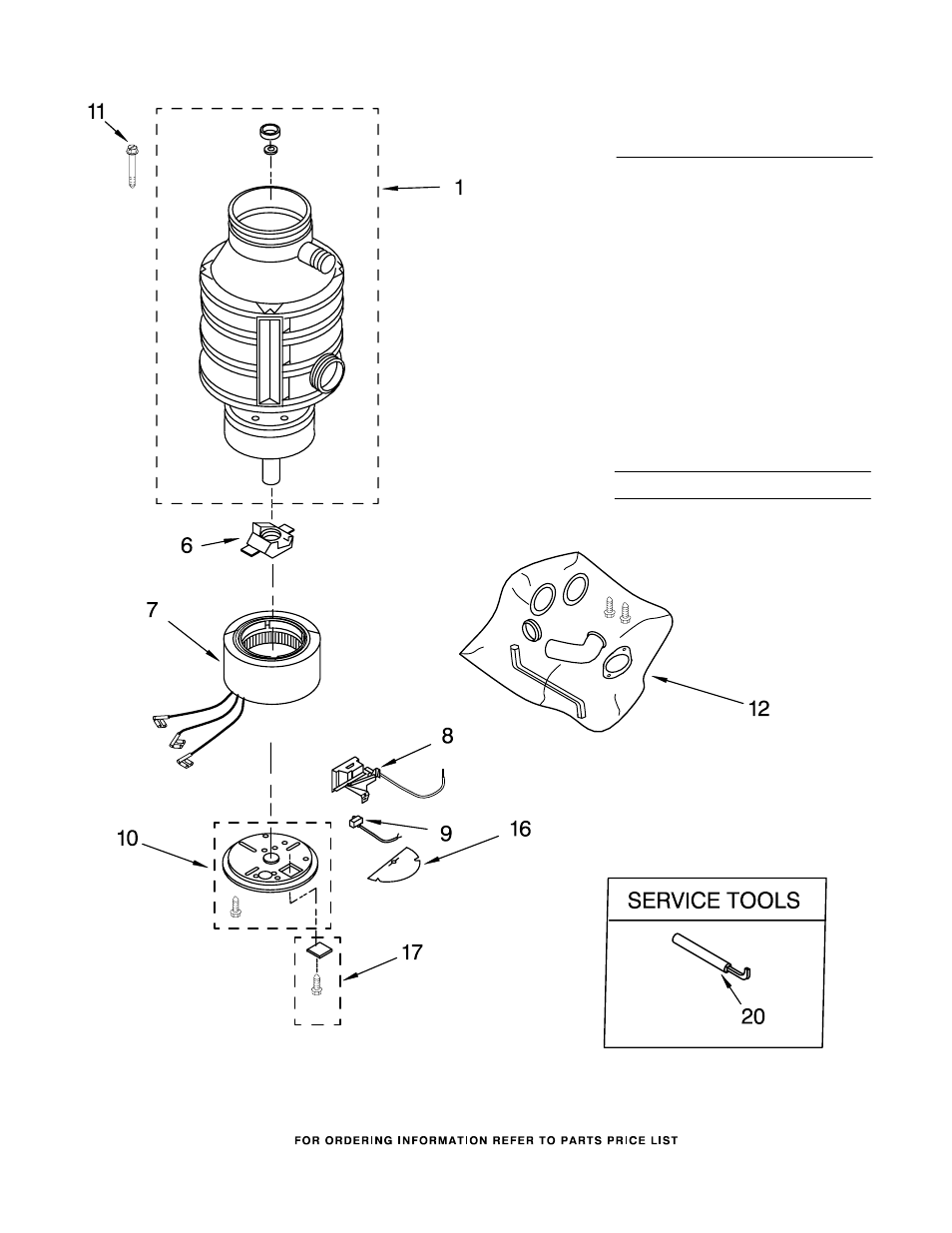 Lower housing and motor parts, For model: kcdb250g2 | KITCHENAID KCDB250G2 User Manual | Page 2 / 2