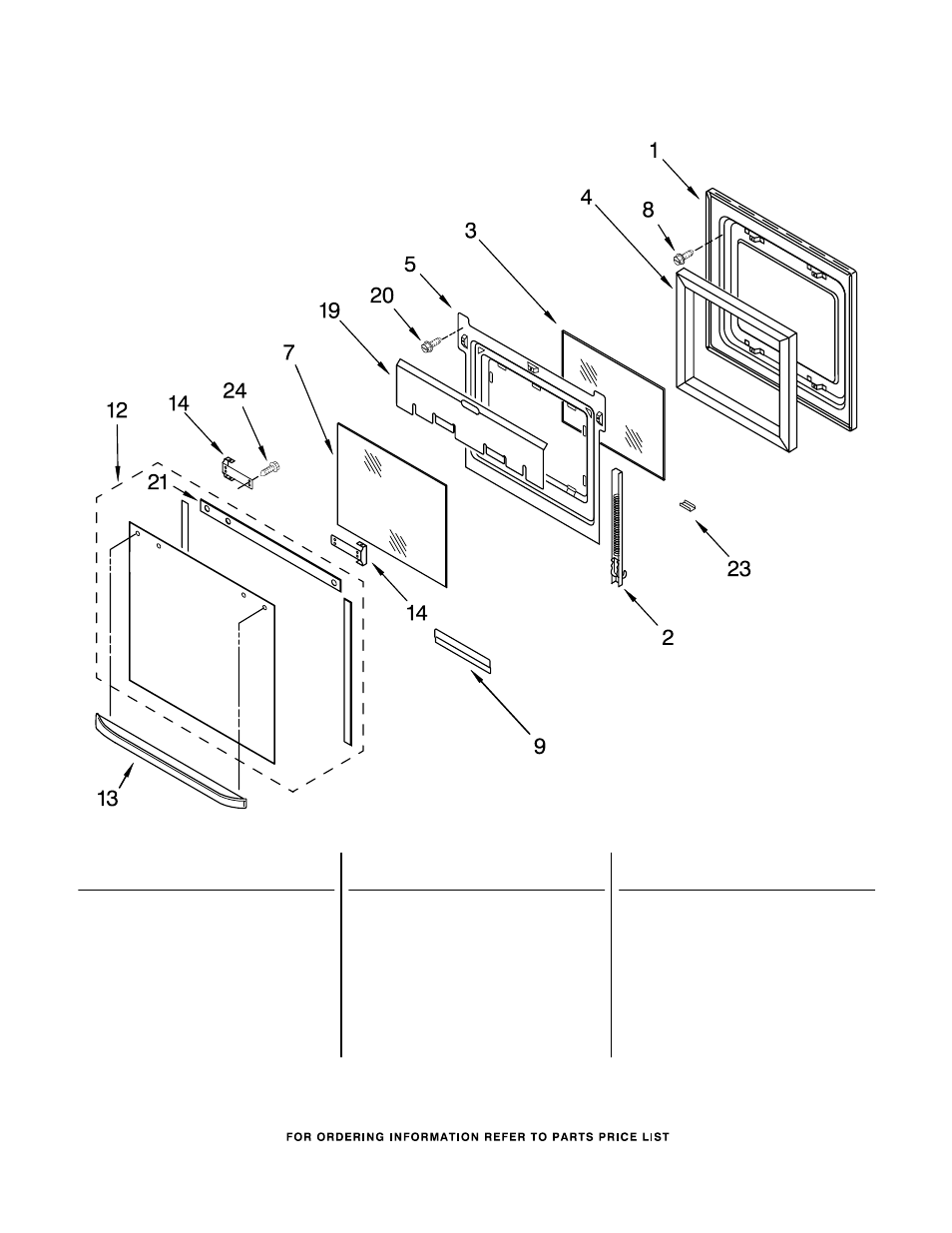 Oven door, Oven door parts | KITCHENAID KDRP407HBU09 User Manual | Page 3 / 10