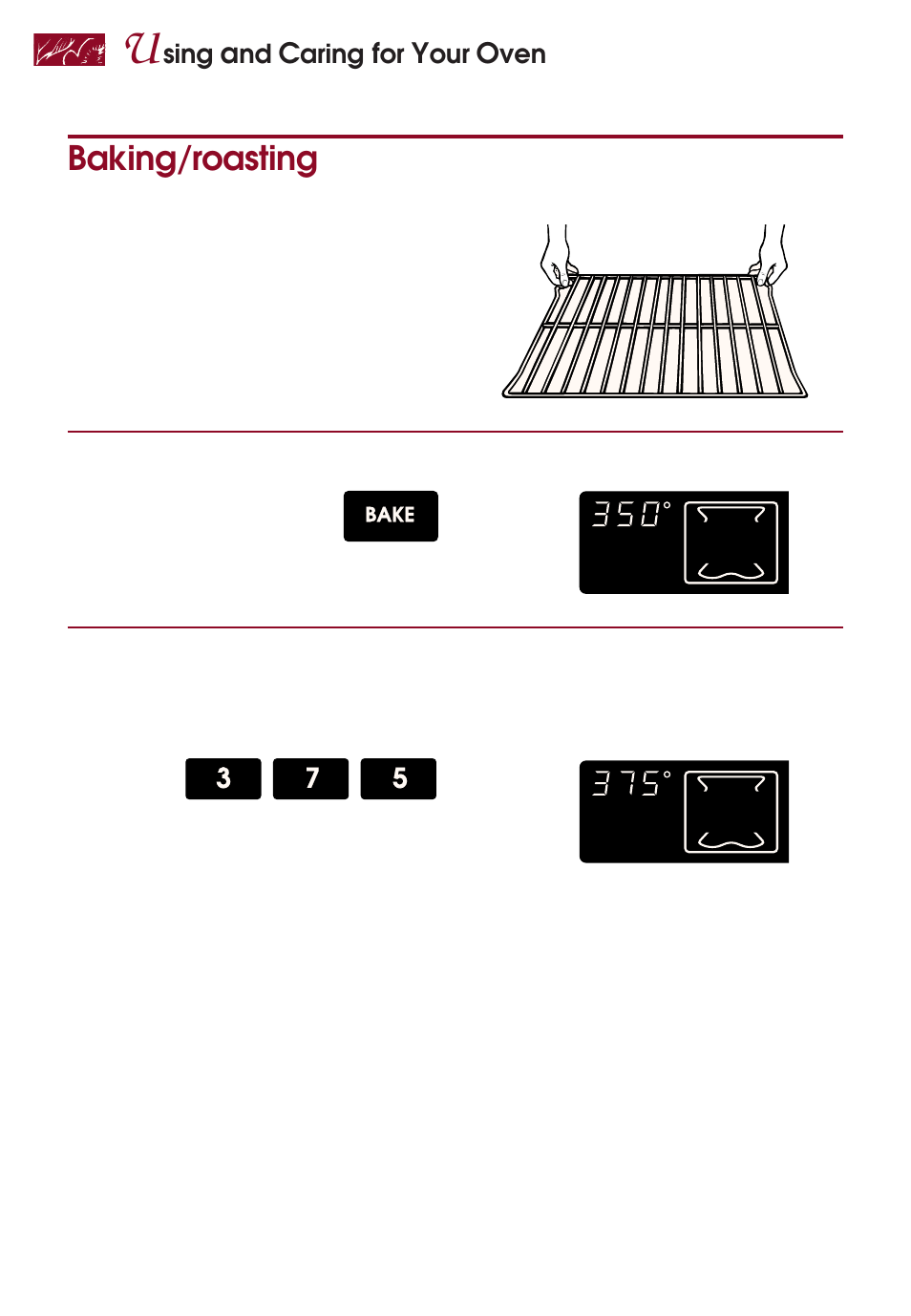 Baking/roasting, Sing, Aring | KITCHENAID KERI500 User Manual | Page 18 / 44