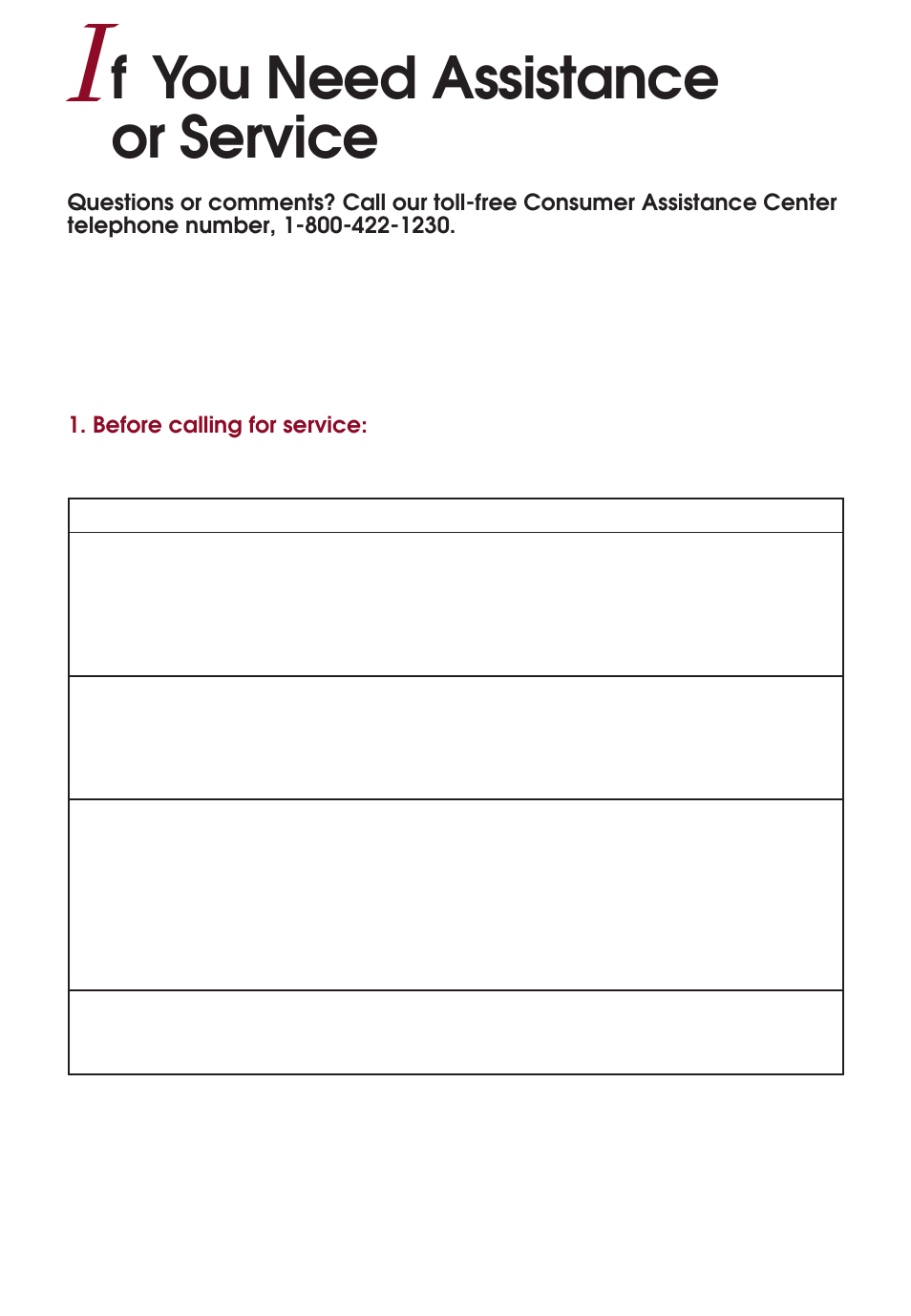 If you need assistance or service, F you need assistance or service | KITCHENAID KERI500 User Manual | Page 40 / 44