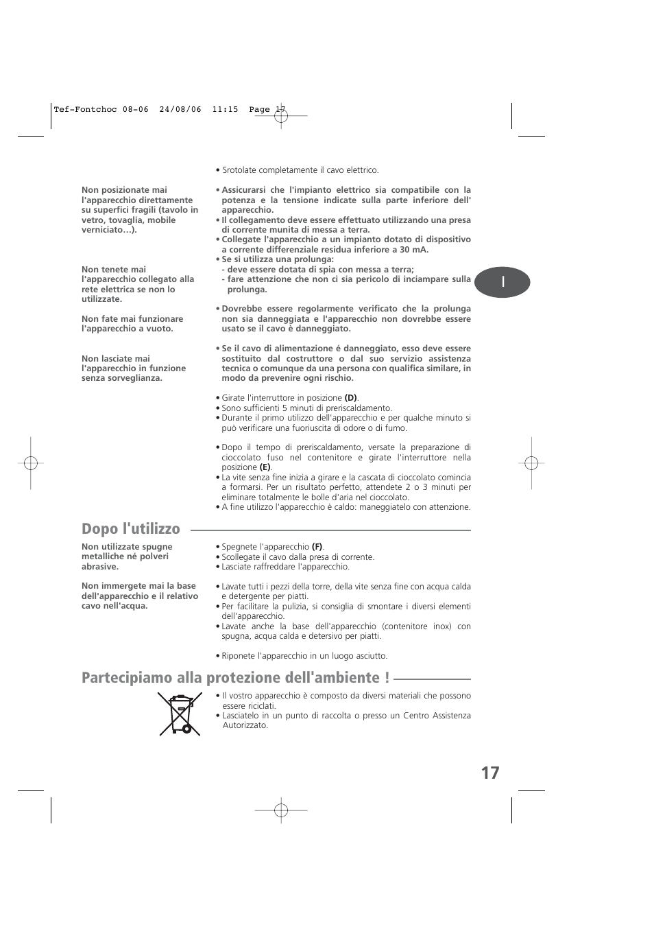 Dopo l'utilizzo, Partecipiamo alla protezione dell'ambiente | Tefal KD400 User Manual | Page 17 / 64