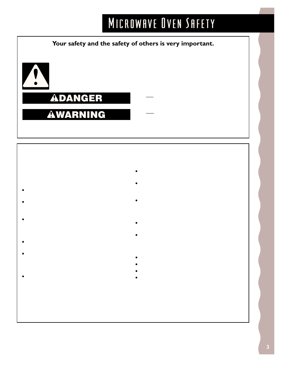 Safety, Wdanger w warning, Important safety instructions | Save these instructions | KITCHENAID KCMS135H User Manual | Page 3 / 44