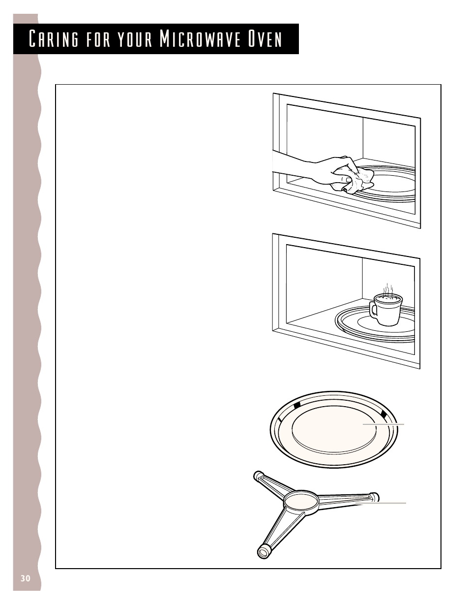 Caring for your microwave oven | KITCHENAID KCMS135H User Manual | Page 30 / 44
