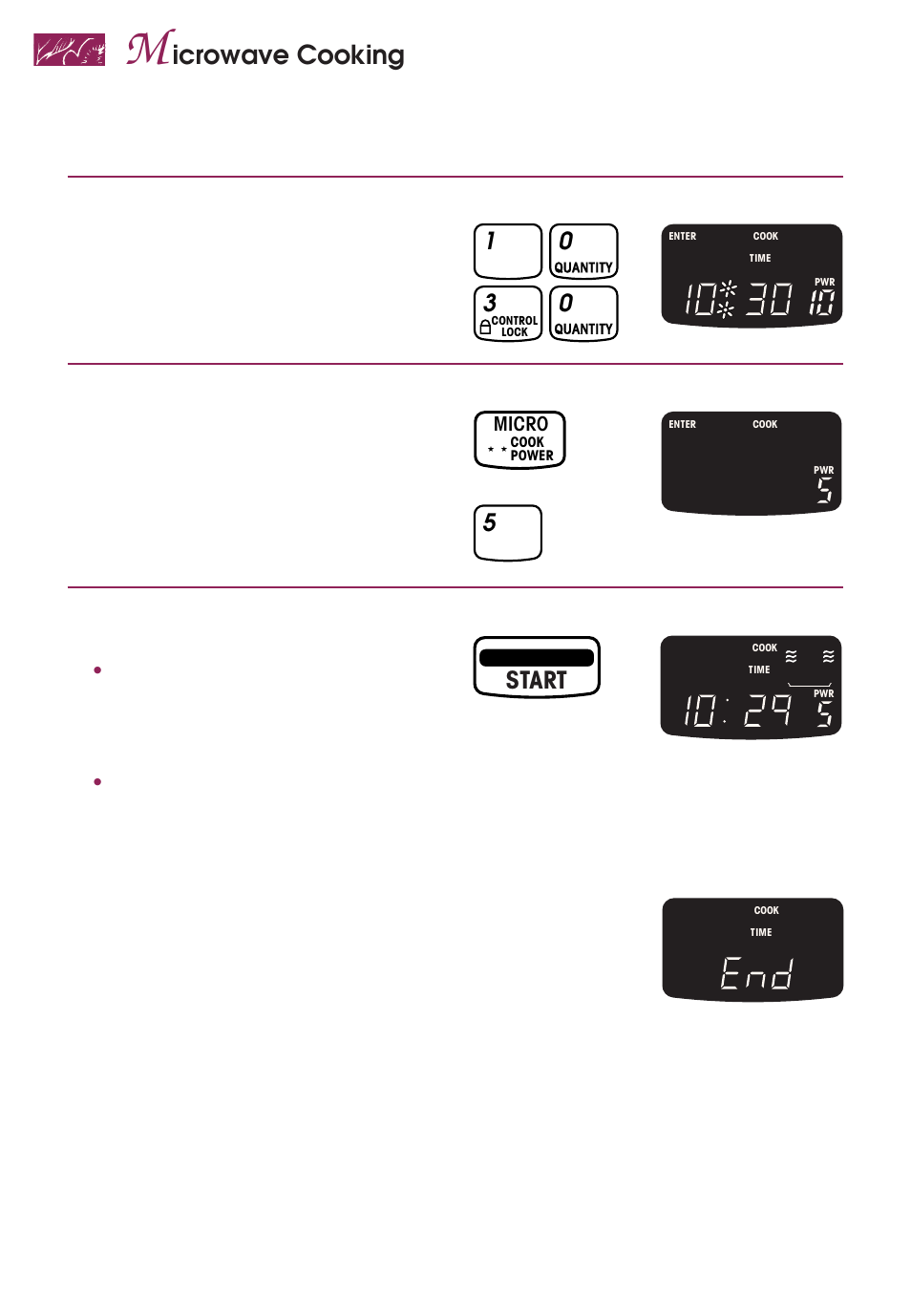 Icrowave cooking, Start, Set cook power | Start oven | KITCHENAID KEMS377D User Manual | Page 22 / 60