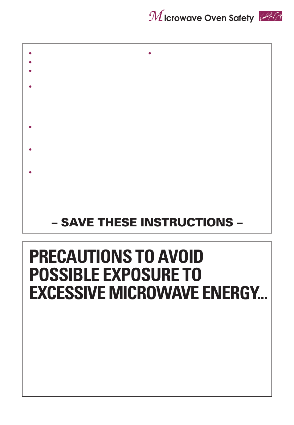 Save these instructions, Icrowave oven safety | KITCHENAID KEMS377D User Manual | Page 5 / 60