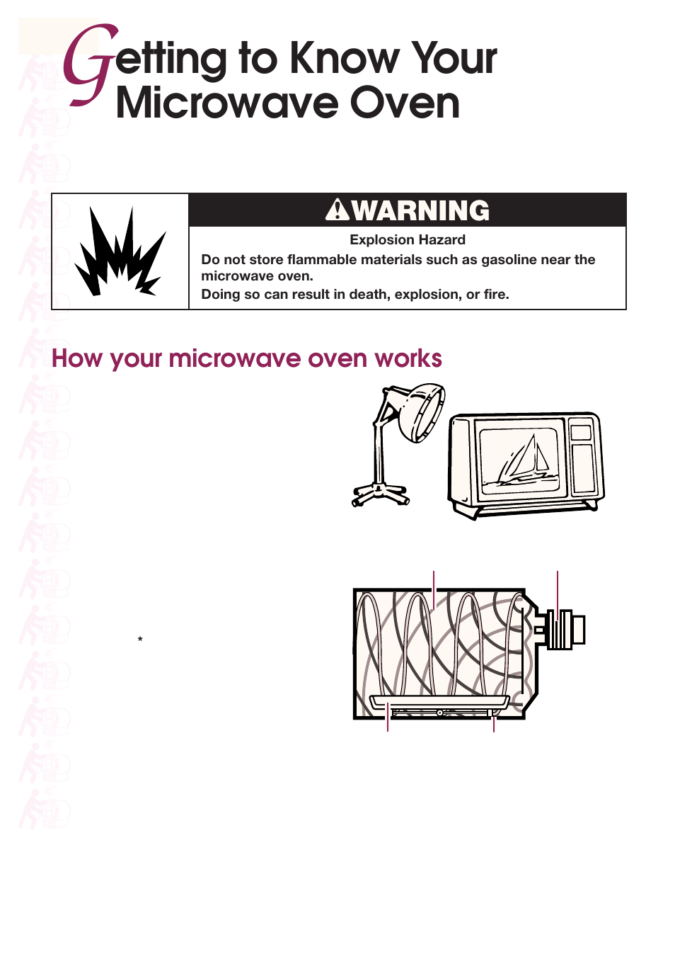 Etting to know your microwave oven, Wwarning, How your microwave oven works | KITCHENAID KEMS377D User Manual | Page 7 / 60