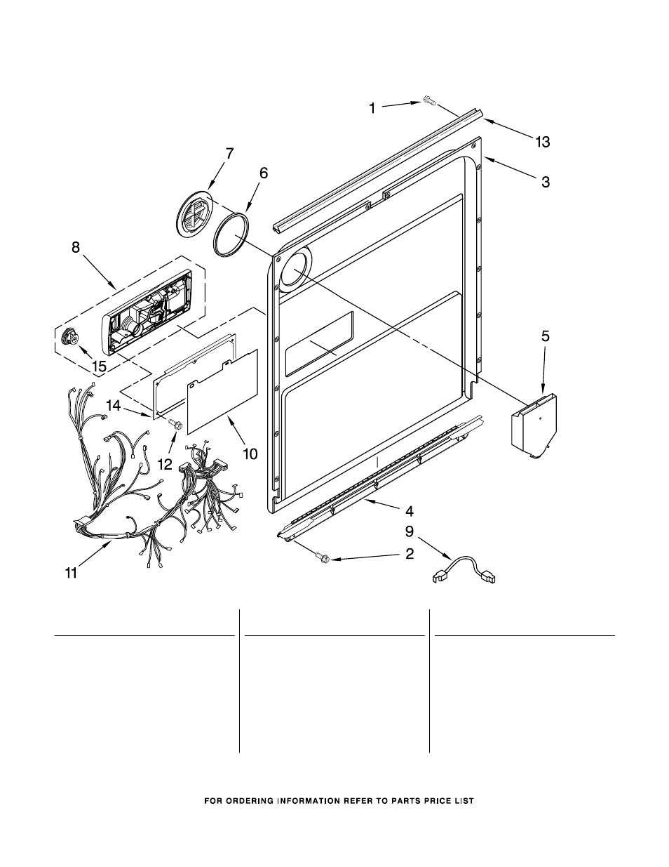 Door and latch, Door and latch parts, For models: kudc03ftss0 (stainless) | KITCHENAID KUDC03FTSS0 User Manual | Page 3 / 14