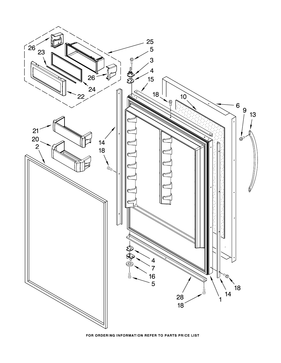 Refrigerator door, Refrigerator door parts | KITCHENAID KBLC36FTS00 User Manual | Page 11 / 20