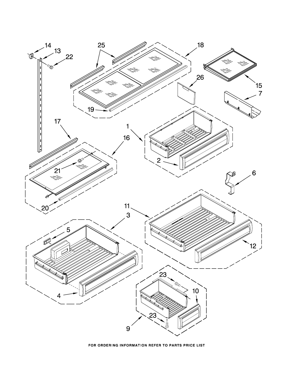 Shelf, Shelf parts | KITCHENAID KBLC36FTS00 User Manual | Page 9 / 20