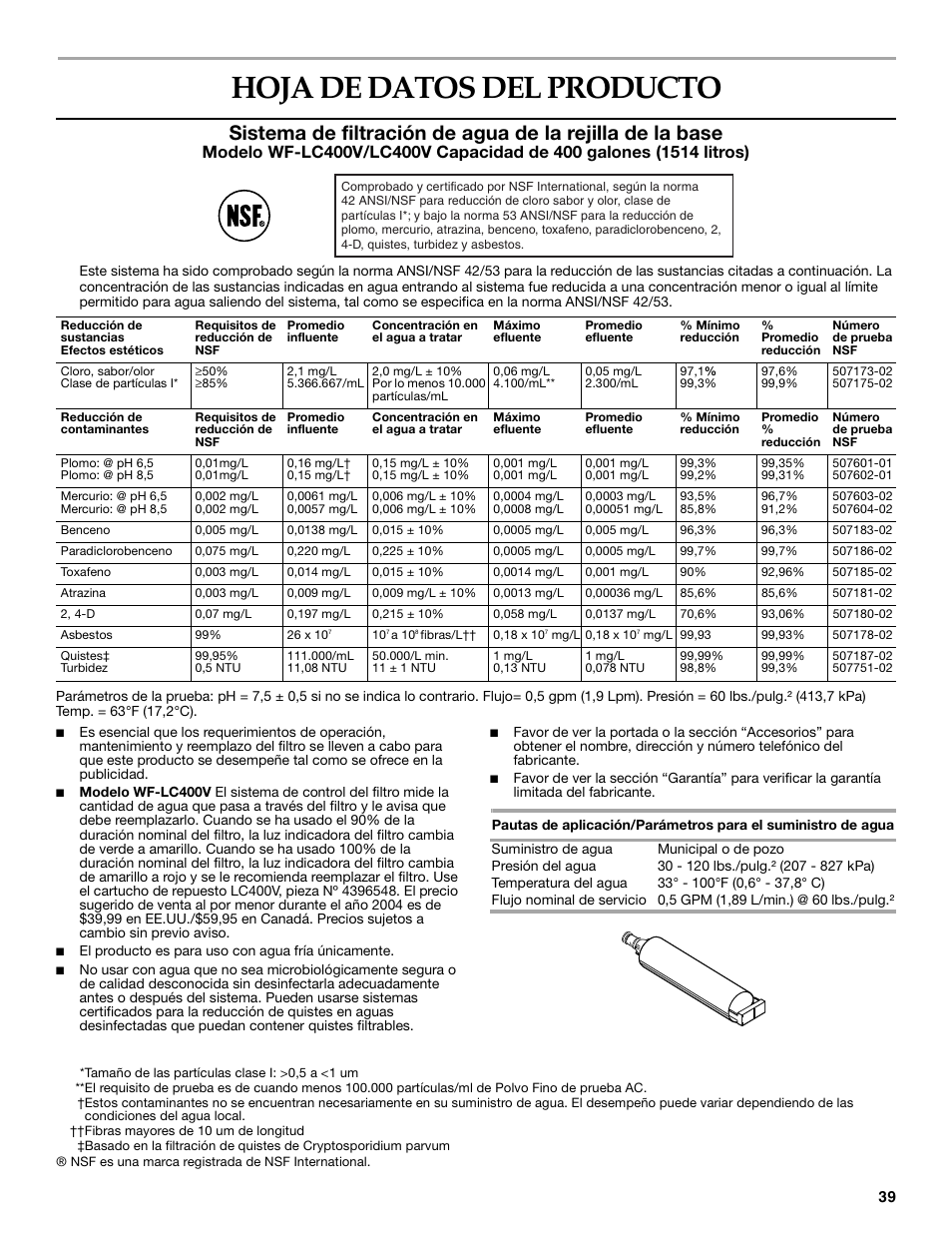 Hoja de datos del producto | KITCHENAID SIDE BY SIDE BUILT-IN REFRIGERATOR User Manual | Page 39 / 60