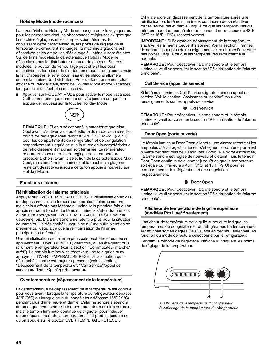 KITCHENAID SIDE BY SIDE BUILT-IN REFRIGERATOR User Manual | Page 46 / 60