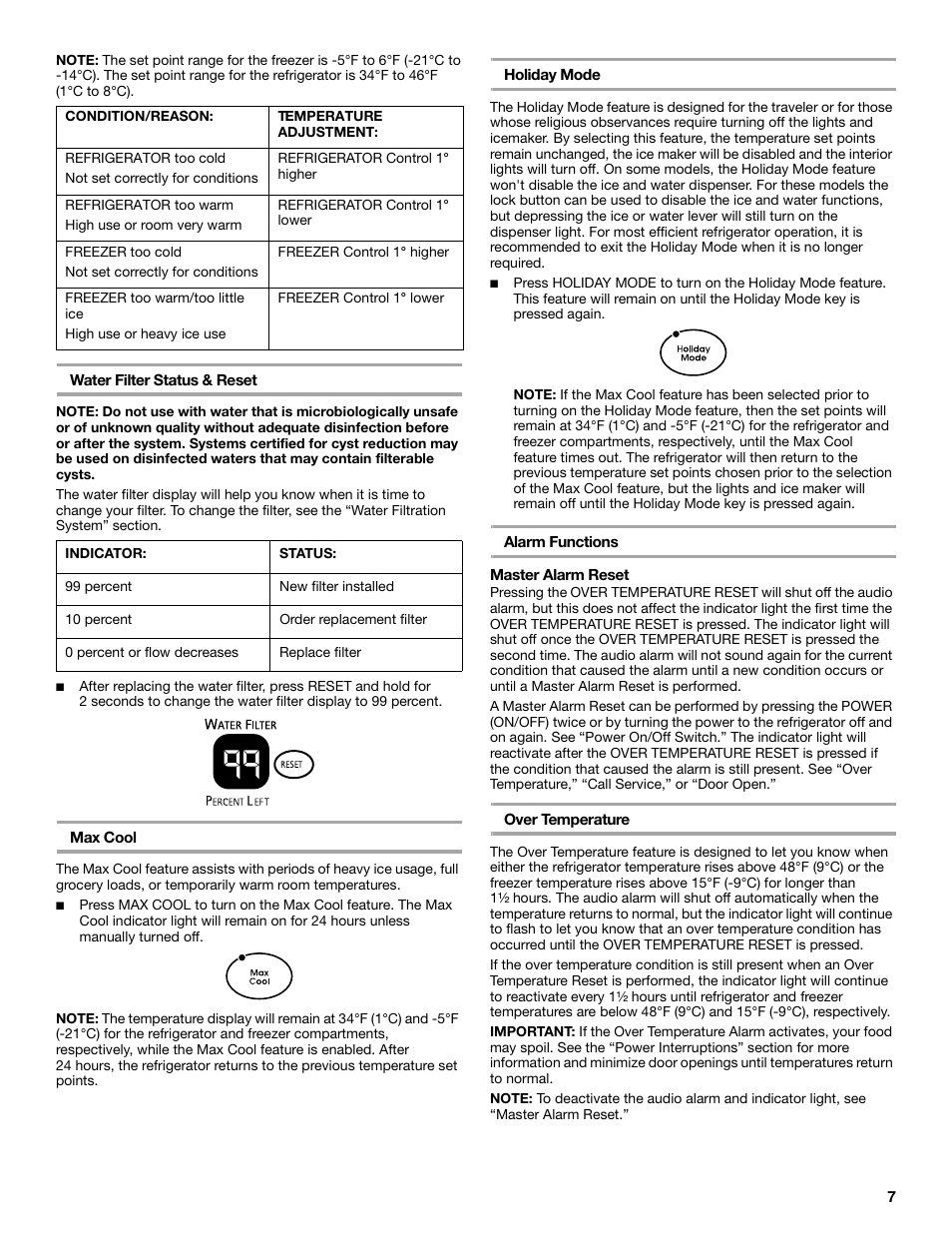 KITCHENAID SIDE BY SIDE BUILT-IN REFRIGERATOR User Manual | Page 7 / 60