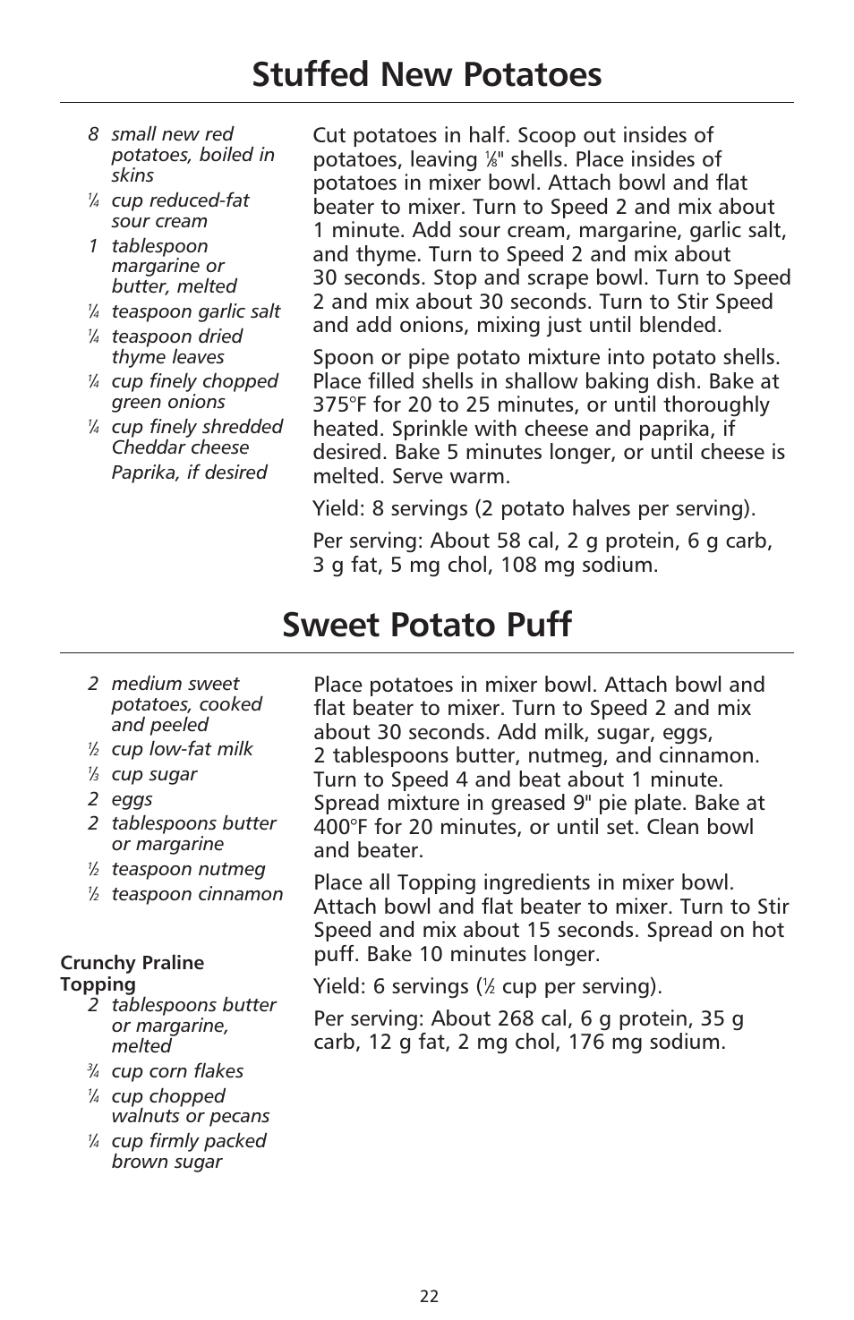 Sweet potato puff stuffed new potatoes | KITCHENAID 9706634D User Manual | Page 22 / 72