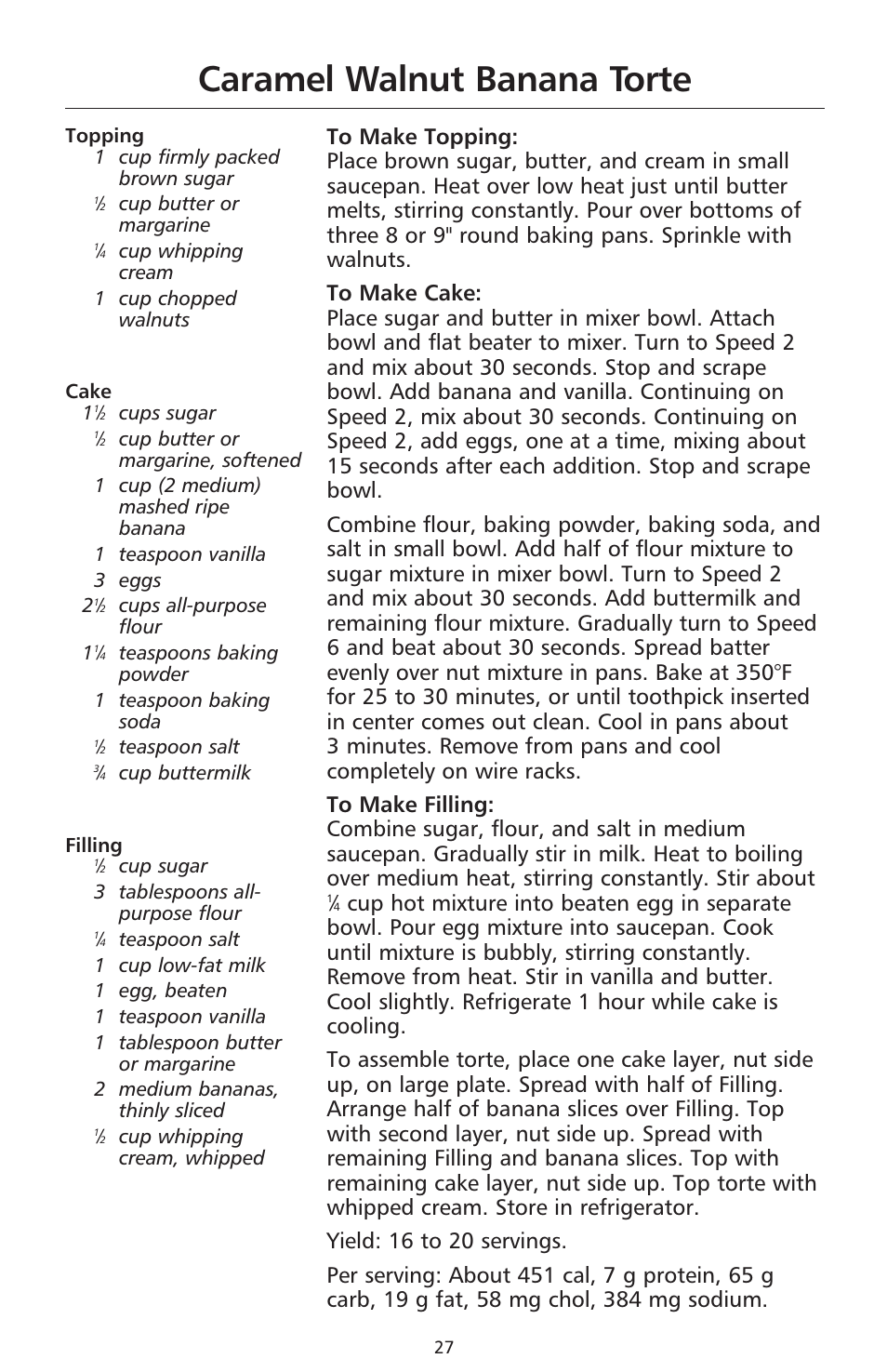 Caramel walnut banana torte | KITCHENAID 9706634D User Manual | Page 27 / 72