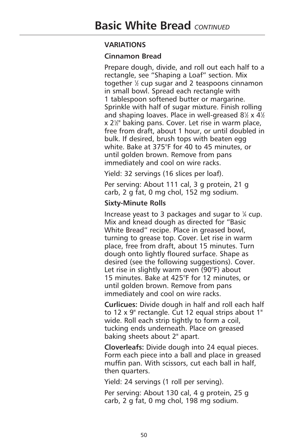 Basic white bread | KITCHENAID 9706634D User Manual | Page 50 / 72