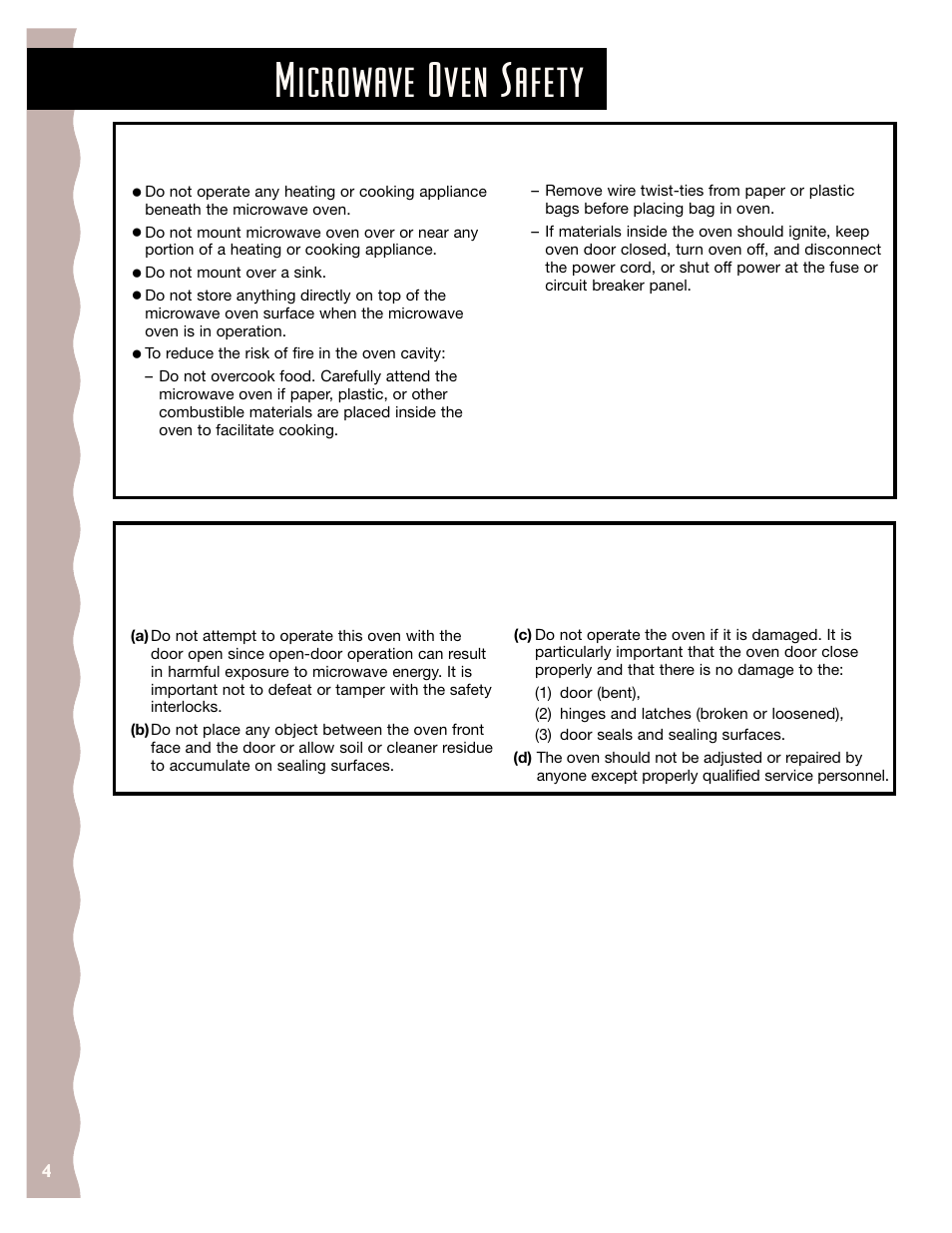 Microwave oven safety, Save these instructions, Important safety instructions | KITCHENAID KCMS145J User Manual | Page 4 / 25