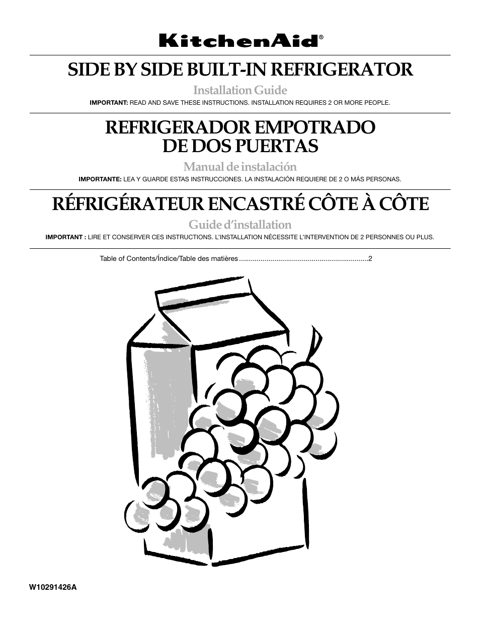 KITCHENAID W10291426A User Manual | 76 pages