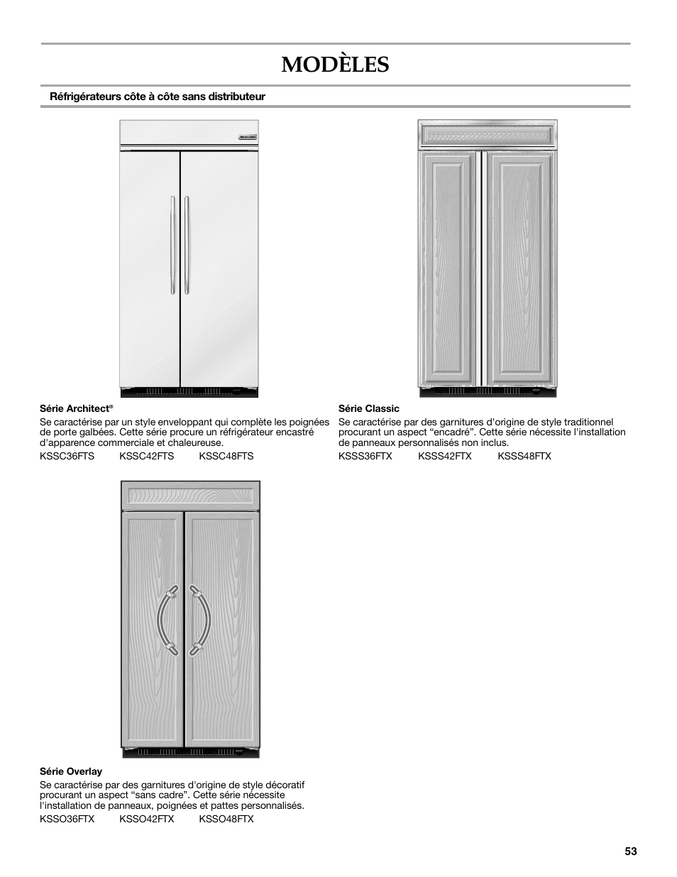 Modèles | KITCHENAID W10291426A User Manual | Page 53 / 76