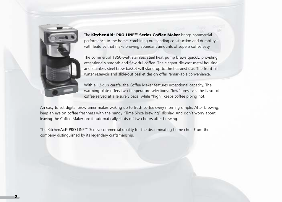 KITCHENAID PROLINE 4KPCM050 User Manual | Page 3 / 38