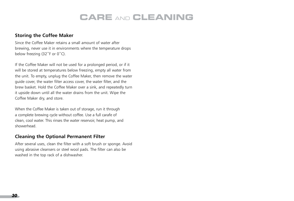 Care, Cleaning | KITCHENAID PROLINE 4KPCM050 User Manual | Page 31 / 38