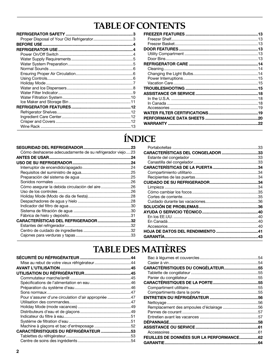 KITCHENAID W10161714A User Manual | Page 2 / 64