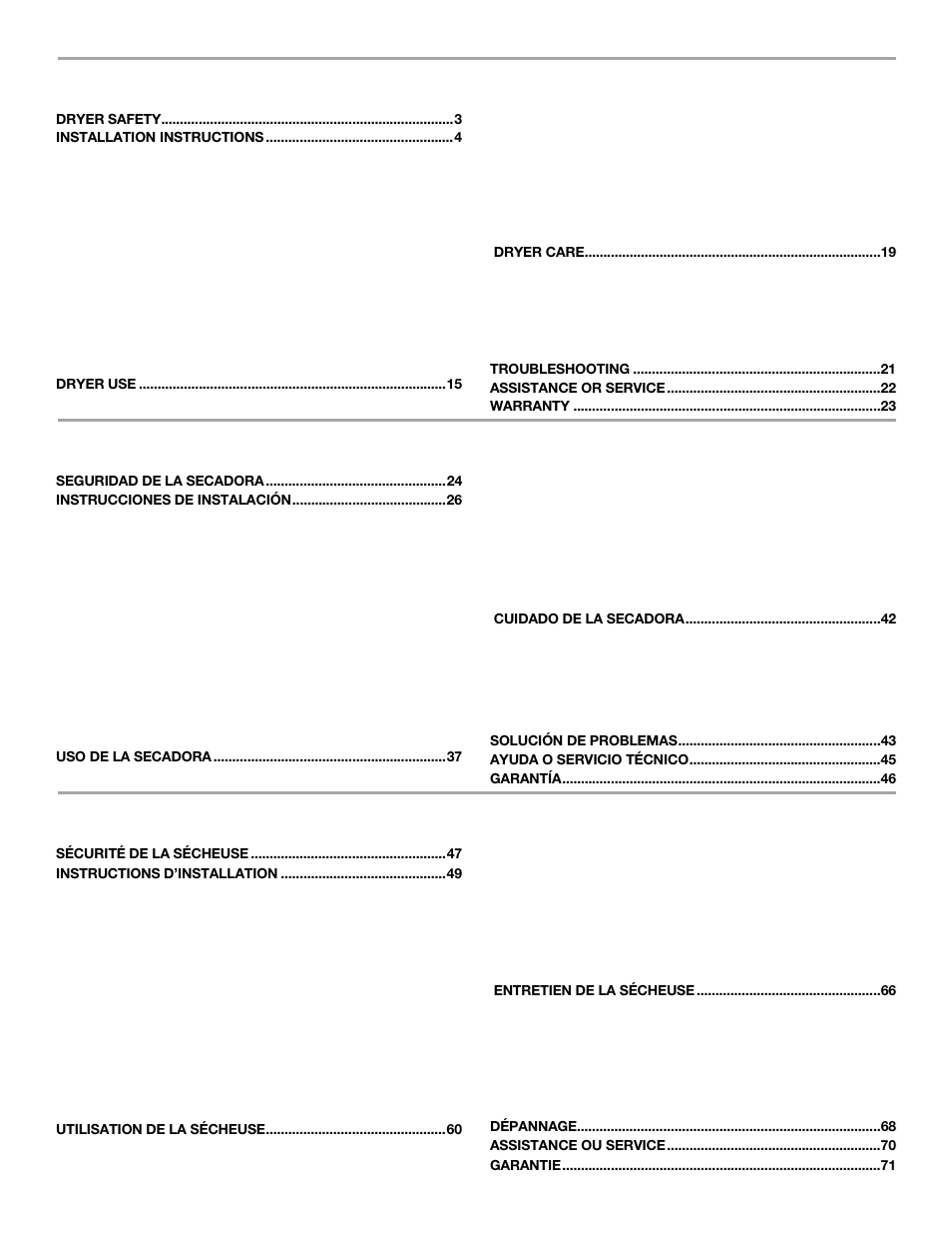 KITCHENAID FRONT-LOADINGGAS DRYER User Manual | Page 2 / 72