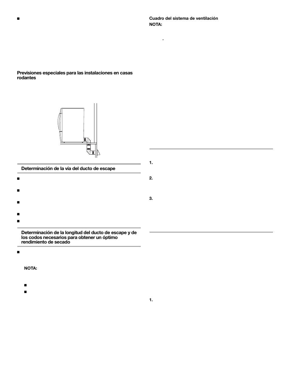 Instalación del sistema de ventilación, Instalación de las patas niveladoras | KITCHENAID FRONT-LOADINGGAS DRYER User Manual | Page 33 / 72