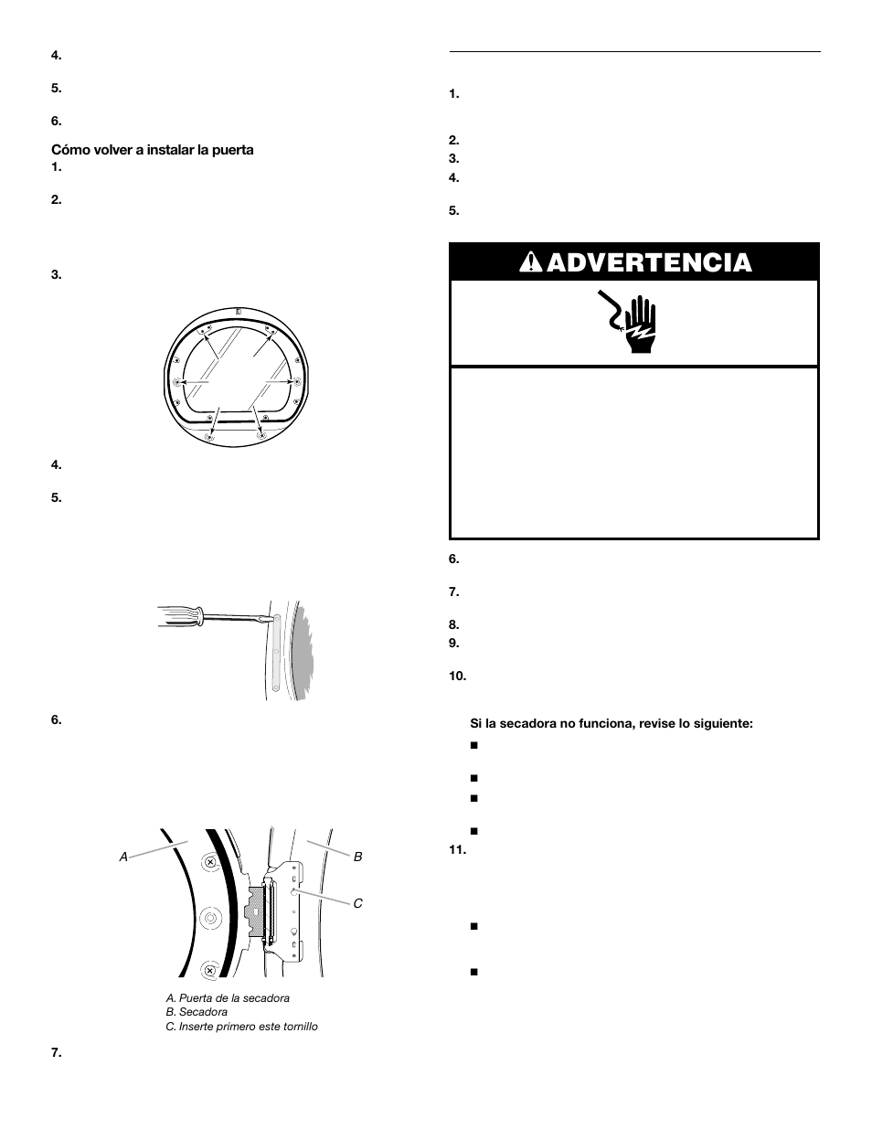 Advertencia, Complete la instalación | KITCHENAID FRONT-LOADINGGAS DRYER User Manual | Page 36 / 72
