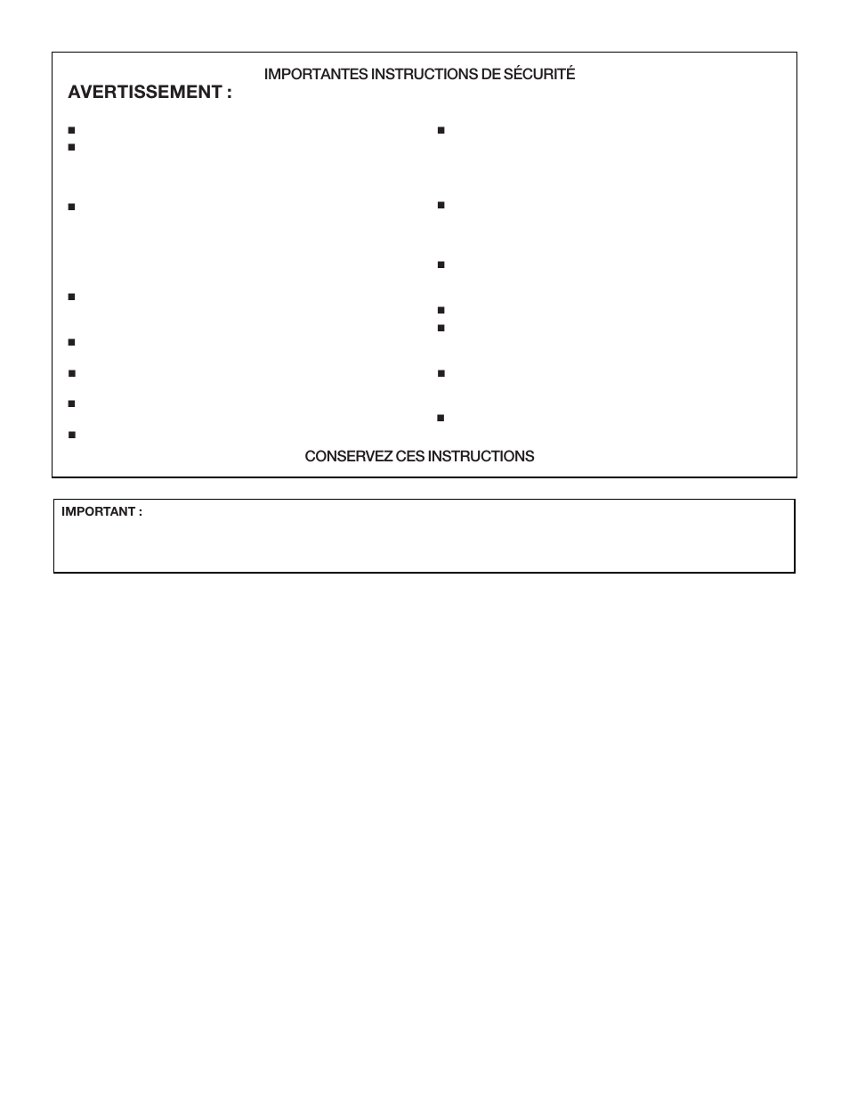 Avertissement, Importantes instructions de sécurité, Conservez ces instructions | KITCHENAID FRONT-LOADINGGAS DRYER User Manual | Page 48 / 72