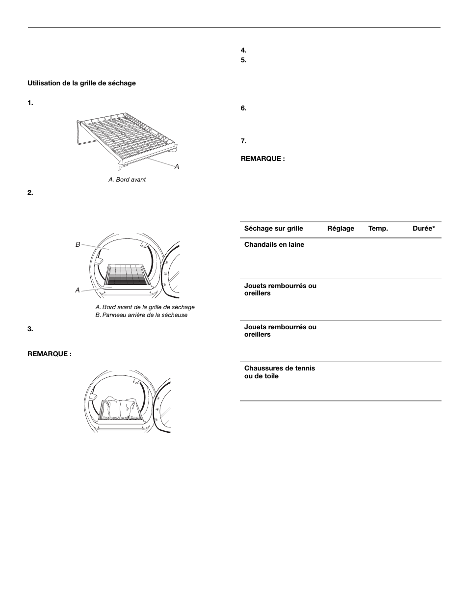 Grille de séchage | KITCHENAID FRONT-LOADINGGAS DRYER User Manual | Page 65 / 72