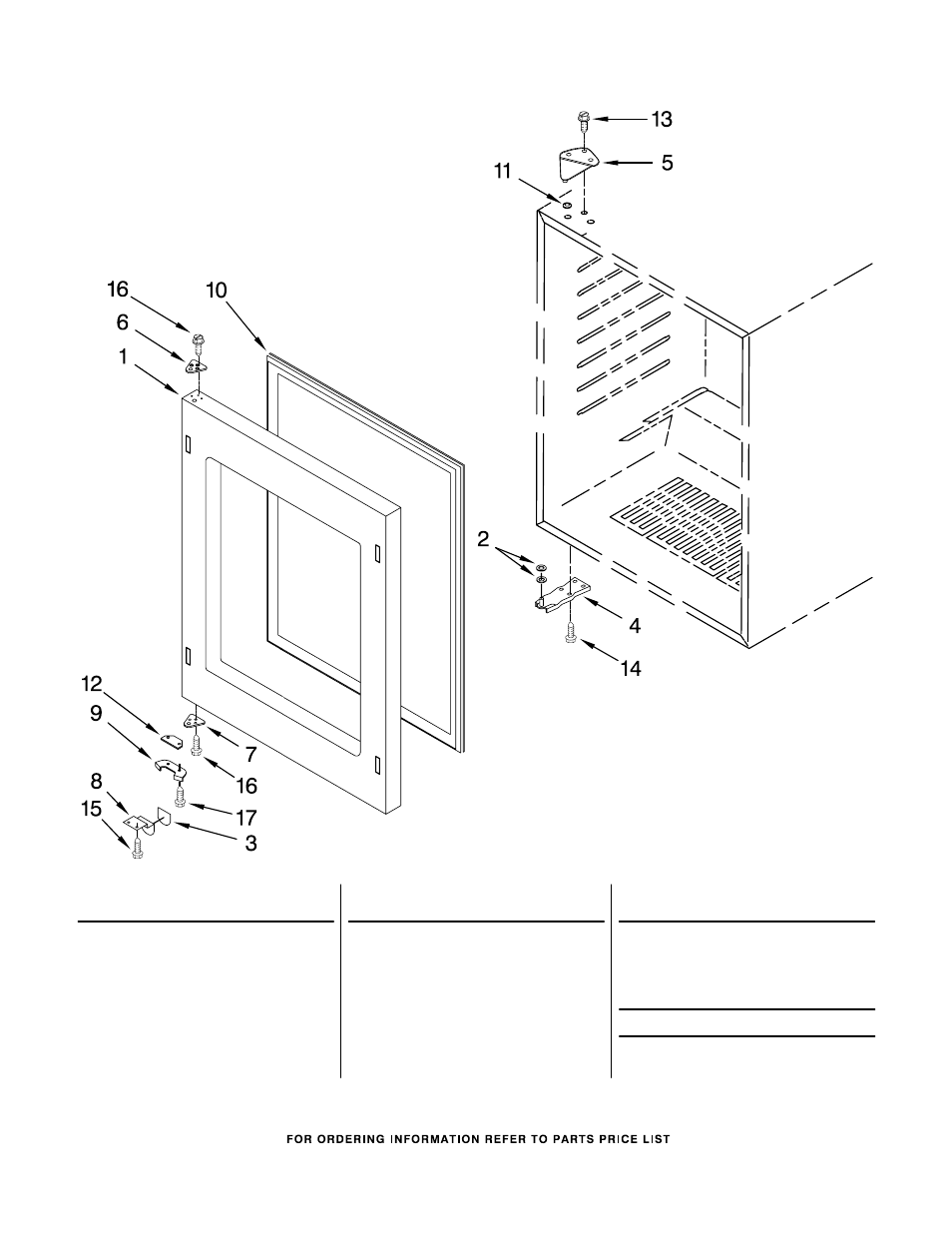 Door, Door parts, For model: kbco24lsbx02 (black cabinet) | KITCHENAID KBCO24LSBX02 User Manual | Page 5 / 6