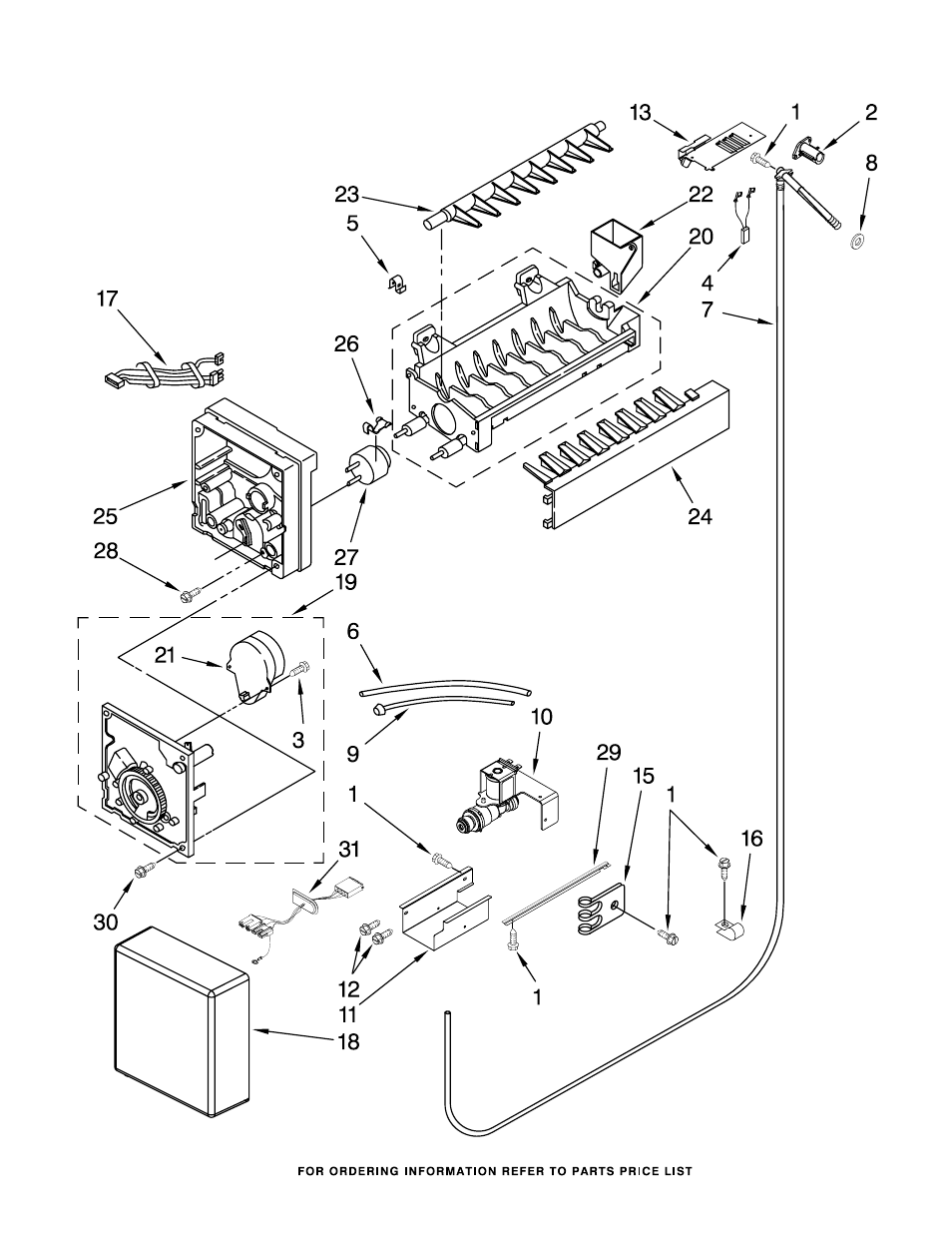 Icemaker, Icemaker parts | KITCHENAID KBFO42FTX00 User Manual | Page 19 / 20