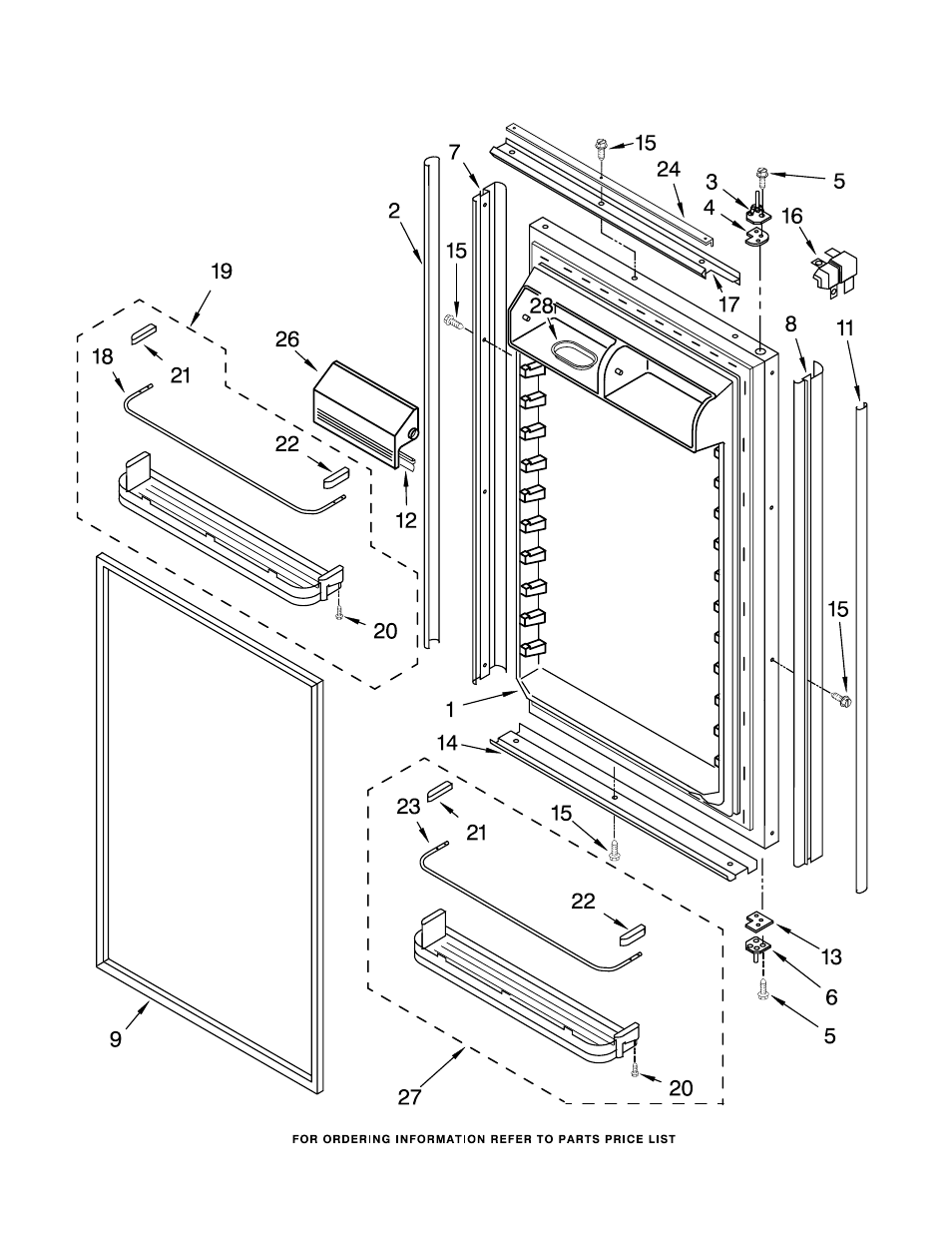 Refrigerator door, Refrigerator door parts | KITCHENAID KBLO36FMX01 User Manual | Page 11 / 18