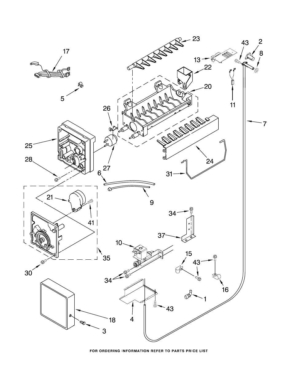 Icemaker, Icemaker parts | KITCHENAID KBLO36FMX01 User Manual | Page 17 / 18