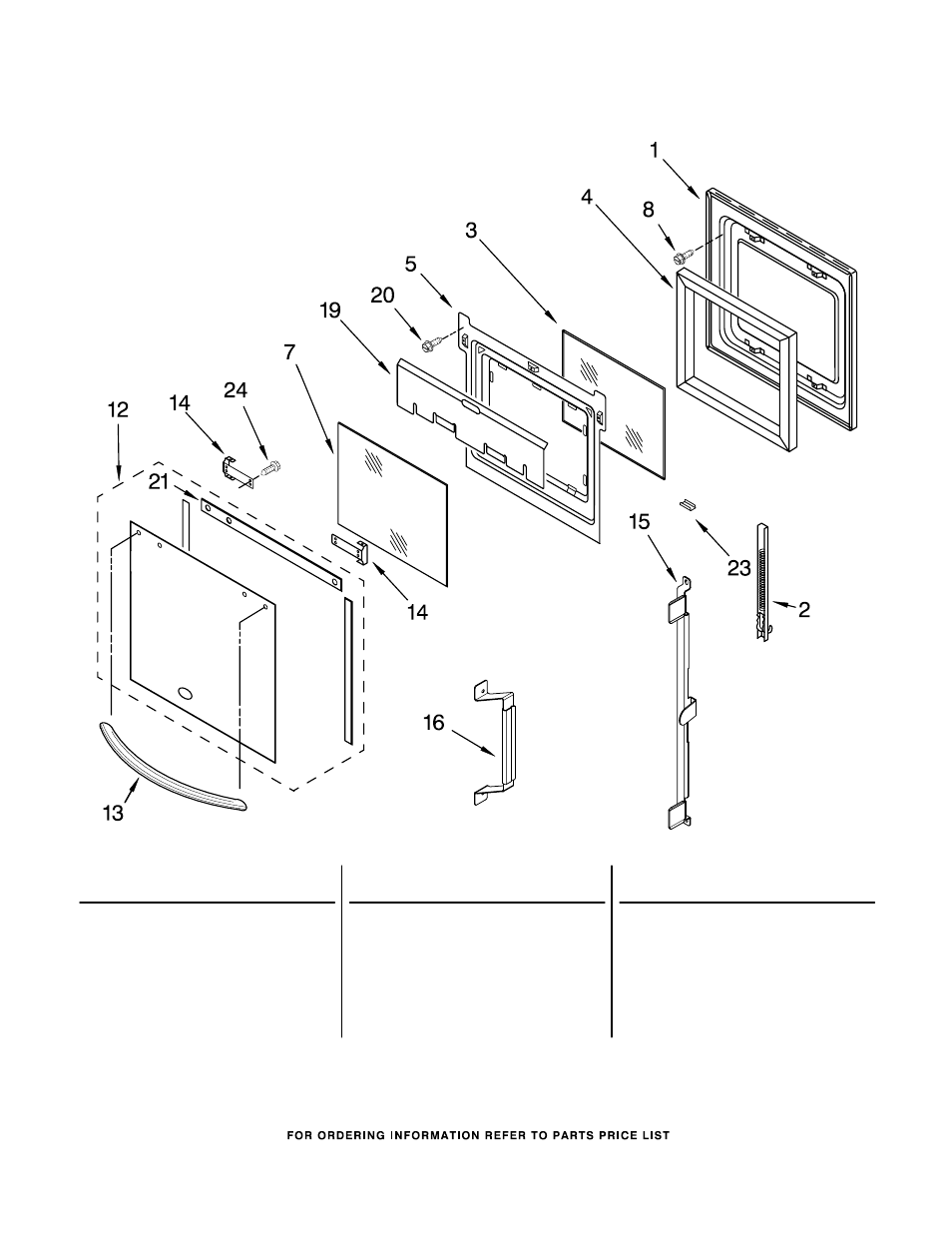 Oven door, Oven door parts | KITCHENAID KDRP487MSS03 User Manual | Page 3 / 10