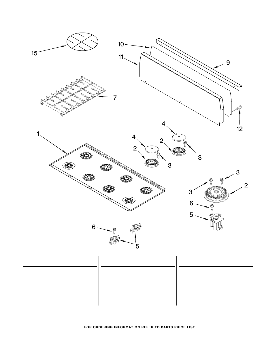 Cooktop, Cooktop parts | KITCHENAID KDRP487MSS03 User Manual | Page 7 / 10
