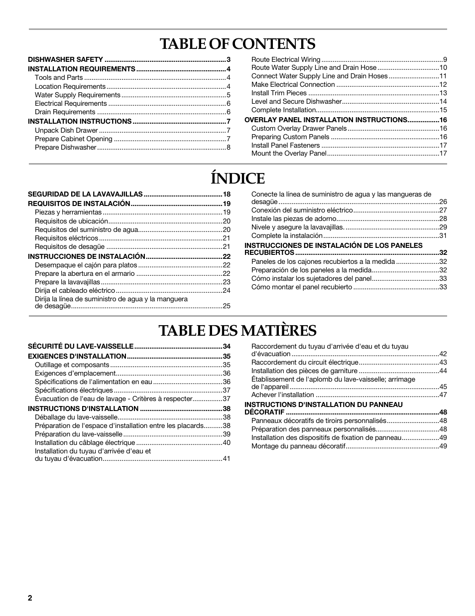 KITCHENAID W10118037B User Manual | Page 2 / 52