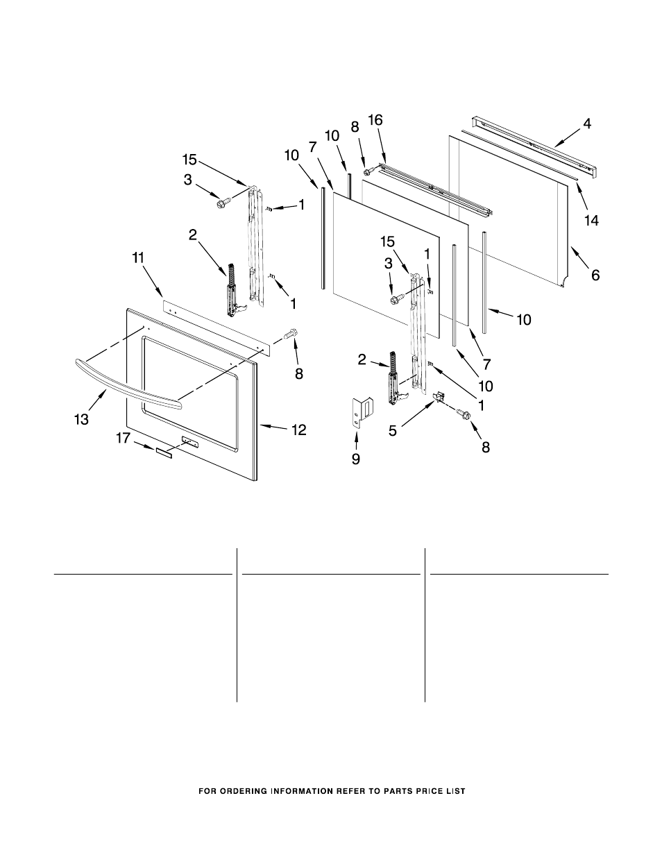 Oven door, Oven door parts | KITCHENAID KEBK276SSS03 User Manual | Page 4 / 7