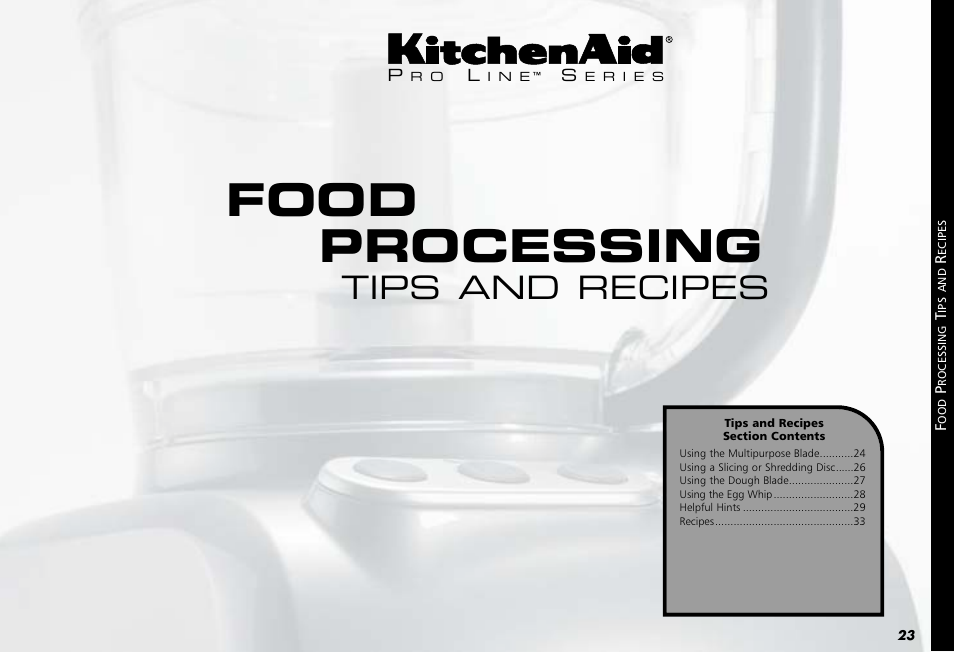 Food processing, Tips and recipes | KITCHENAID KPFP850 User Manual | Page 25 / 99