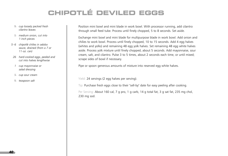 Chipotlé deviled eggs | KITCHENAID KPFP850 User Manual | Page 42 / 99