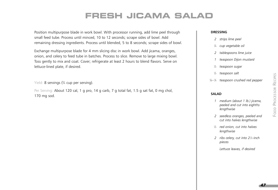 Fresh jicama salad | KITCHENAID KPFP850 User Manual | Page 49 / 99