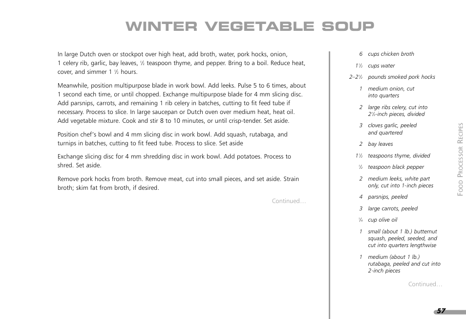 Winter vegetable soup | KITCHENAID KPFP850 User Manual | Page 59 / 99