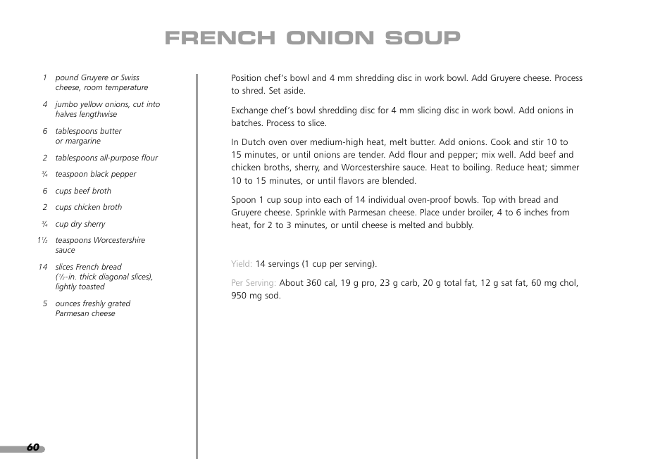 French onion soup | KITCHENAID KPFP850 User Manual | Page 62 / 99