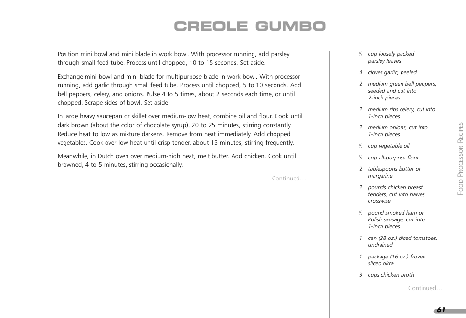 Creole gumbo | KITCHENAID KPFP850 User Manual | Page 63 / 99