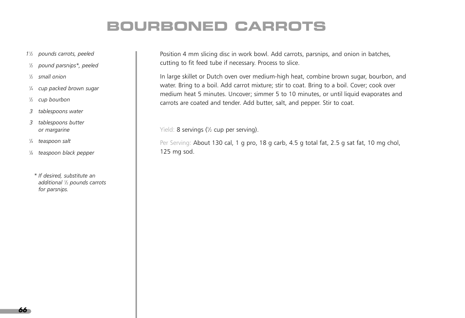 Bourboned carrots | KITCHENAID KPFP850 User Manual | Page 68 / 99