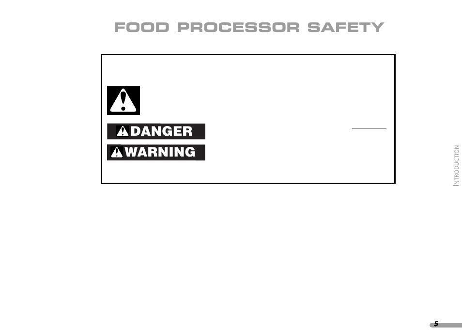 Food processor safety, Danger warning | KITCHENAID KPFP850 User Manual | Page 7 / 99