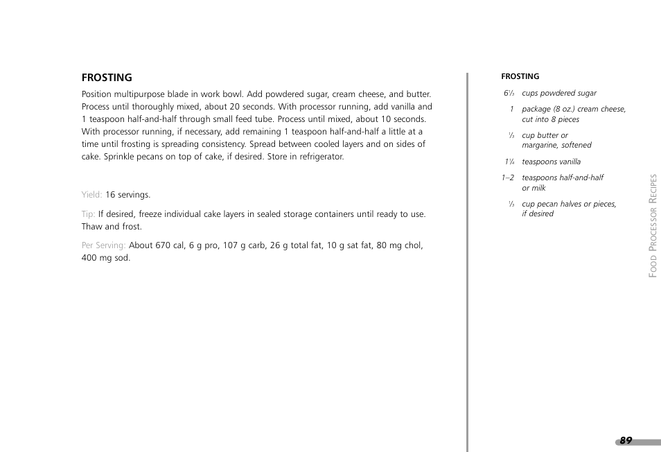 Frosting | KITCHENAID KPFP850 User Manual | Page 91 / 99