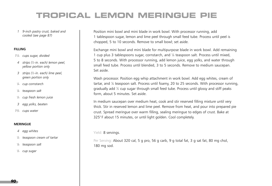Tropical lemon meringue pie | KITCHENAID KPFP850 User Manual | Page 92 / 99