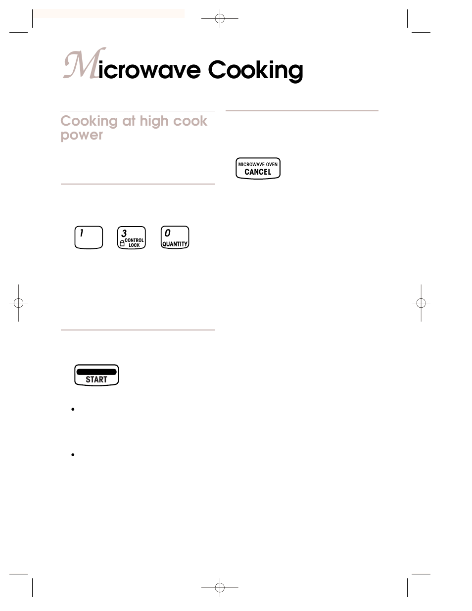 M icrowave cooking, Cooking at high cook power, Icrowave cooking | KITCHENAID KEMI301G User Manual | Page 14 / 56